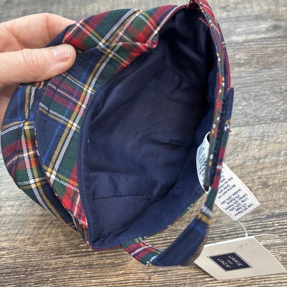 Janie and Jack 0-3 Months Plaid Cap‎ NEW